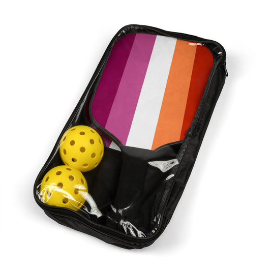 Lesbian Pride Pickleball Paddle Set with Balls lesbian-pride-pickleball-paddle-set-with-balls-package