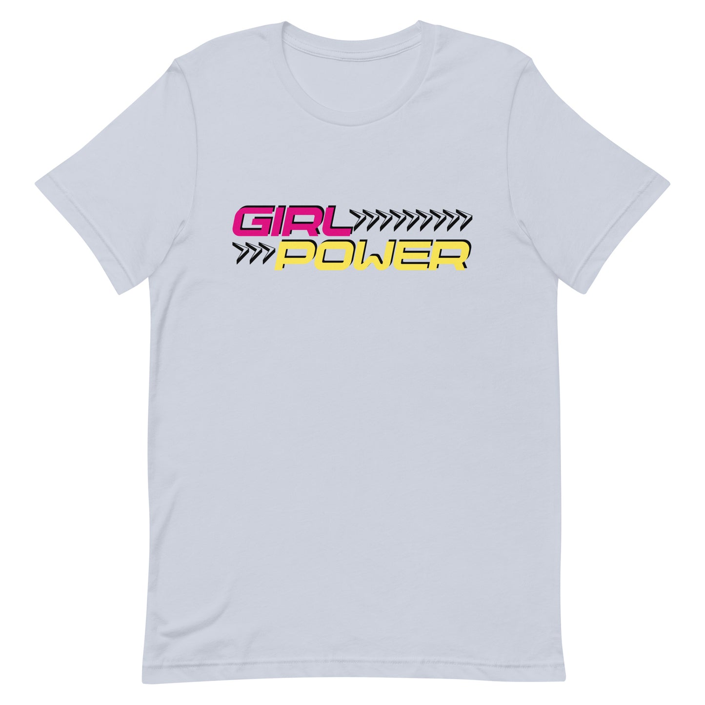 light blue t-shirt with 'GIRL POWER' text design