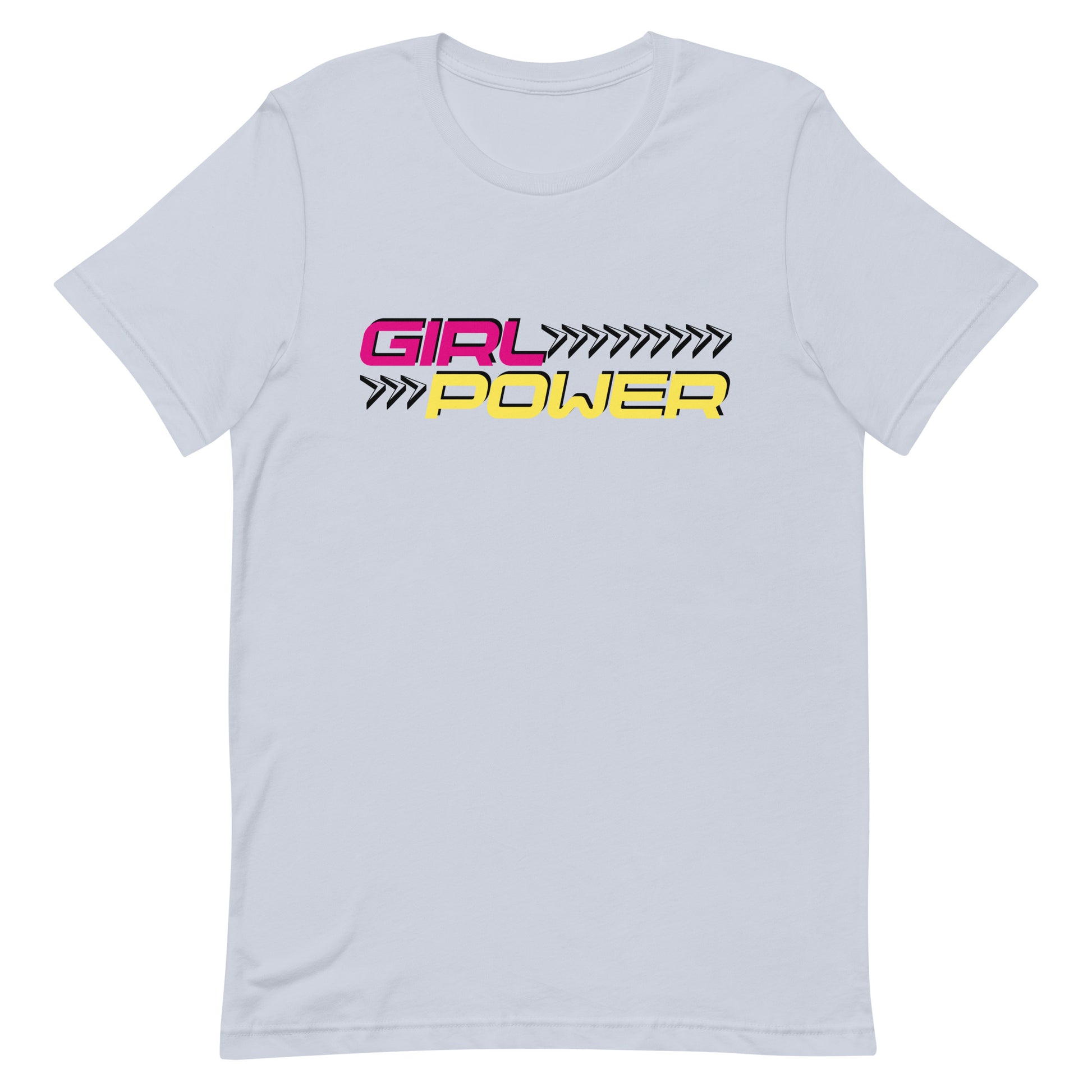 light blue t-shirt with 'GIRL POWER' text design