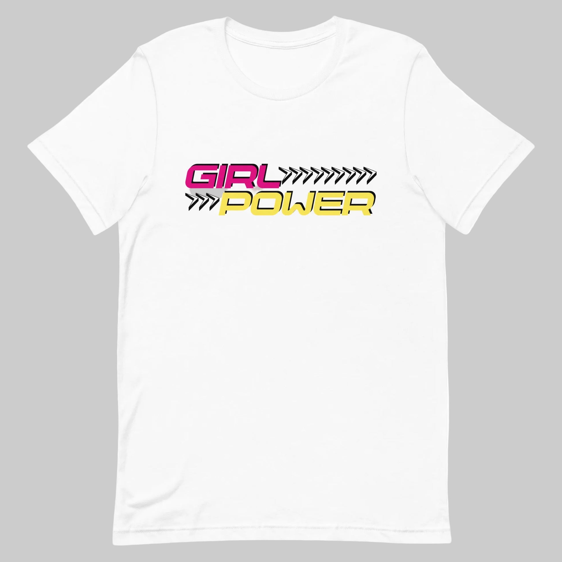 white t-shirt with 'GIRL POWER' text design