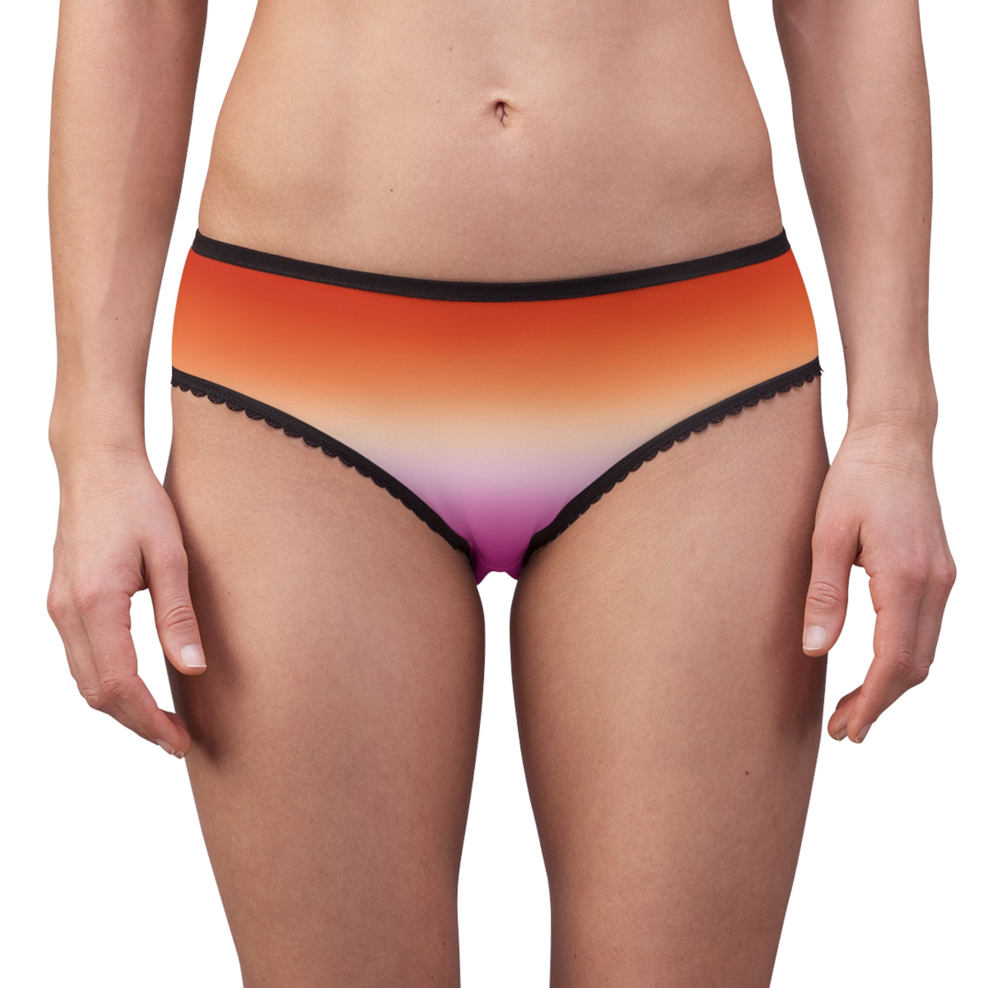 Lesbian Pride Women's Bikini Briefs Panties lesbian-pride-womens-bikini-briefs-panties-model-front