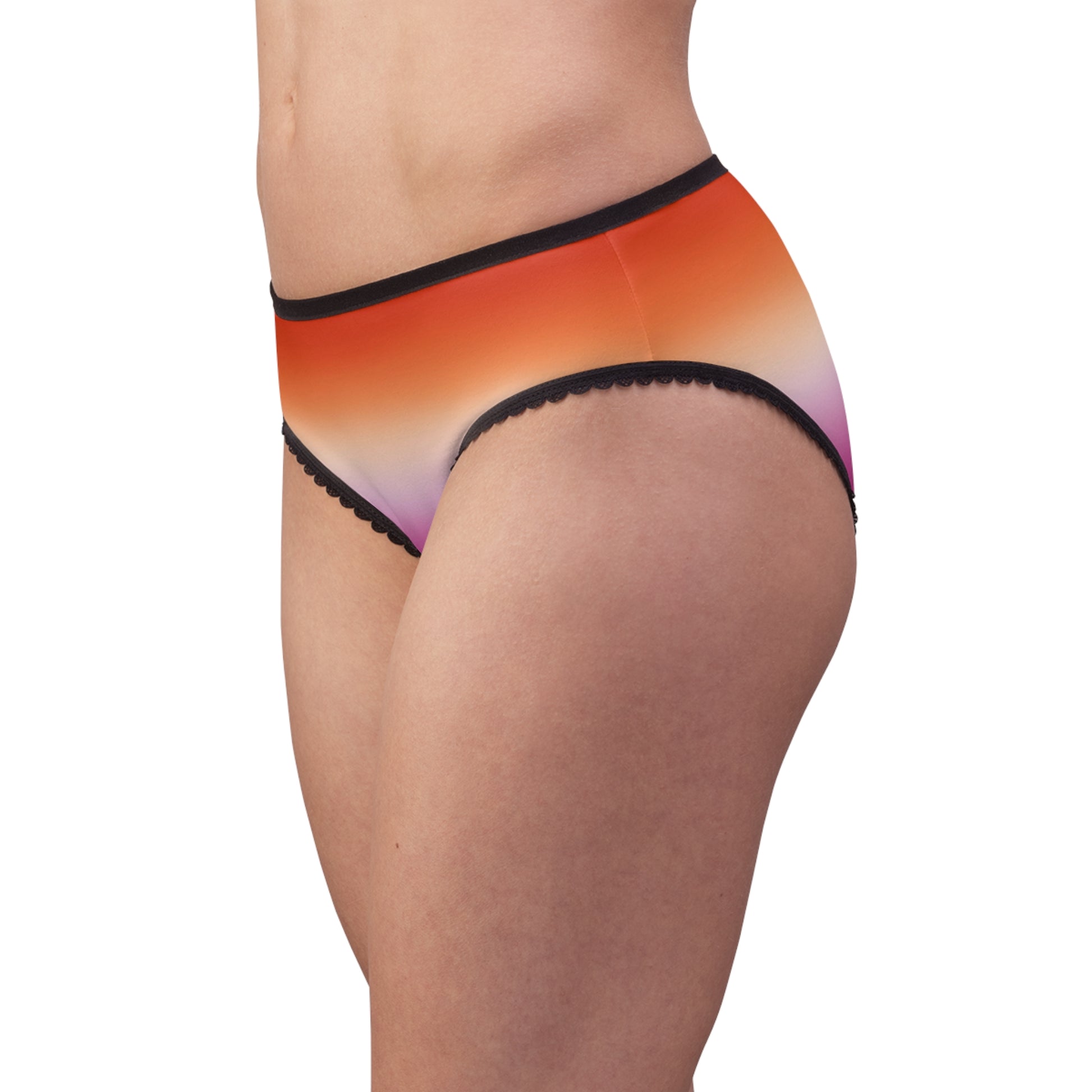 Lesbian Pride Women's Bikini Briefs Panties lesbian-pride-womens-bikini-briefs-panties-model-side