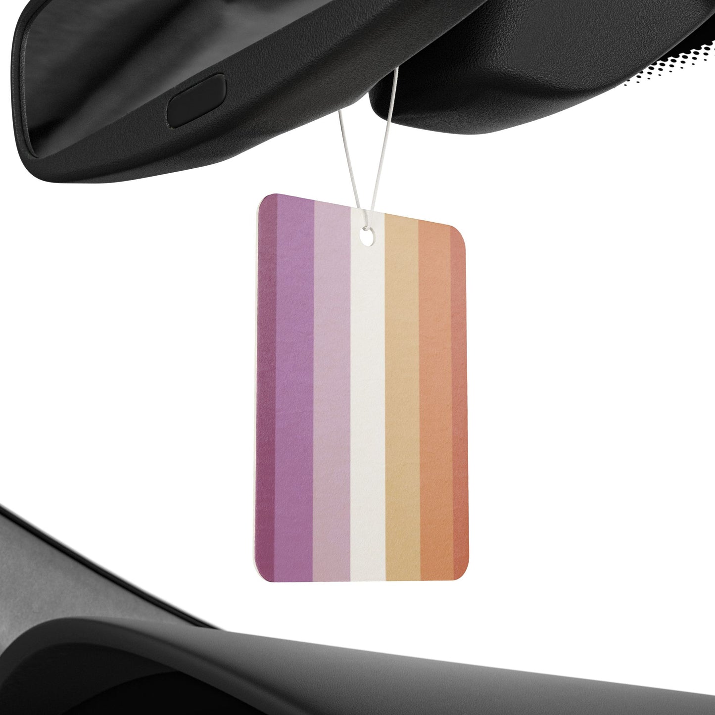 Lesbian "Sunset" Pride Flag Car Air Freshener lesbian-sunset-pride-flag-car-air-freshener-rearview-mirror