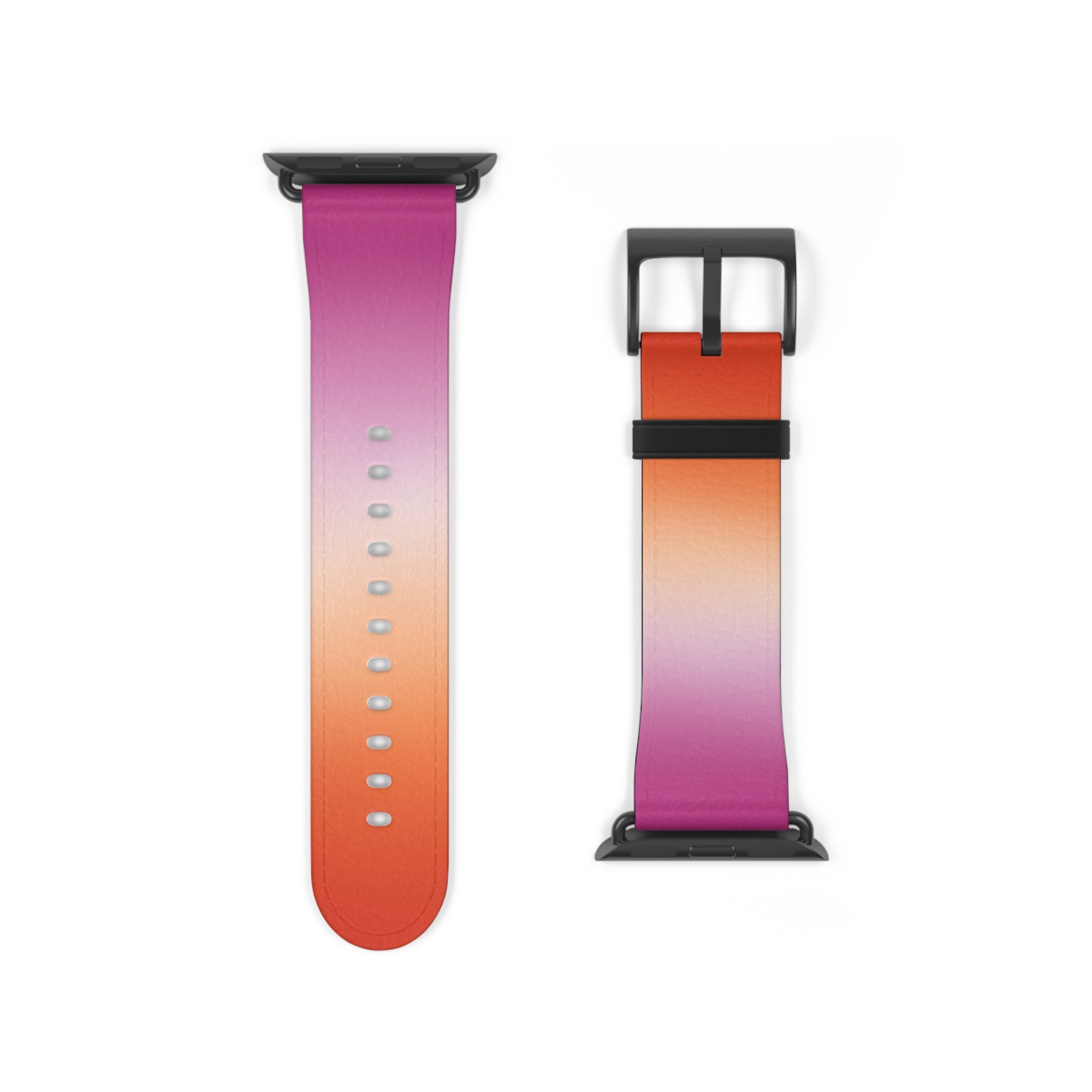 Lesbian Pride Apple Watch Band Strap In Ombre 38 - 41 mm Black Matte 