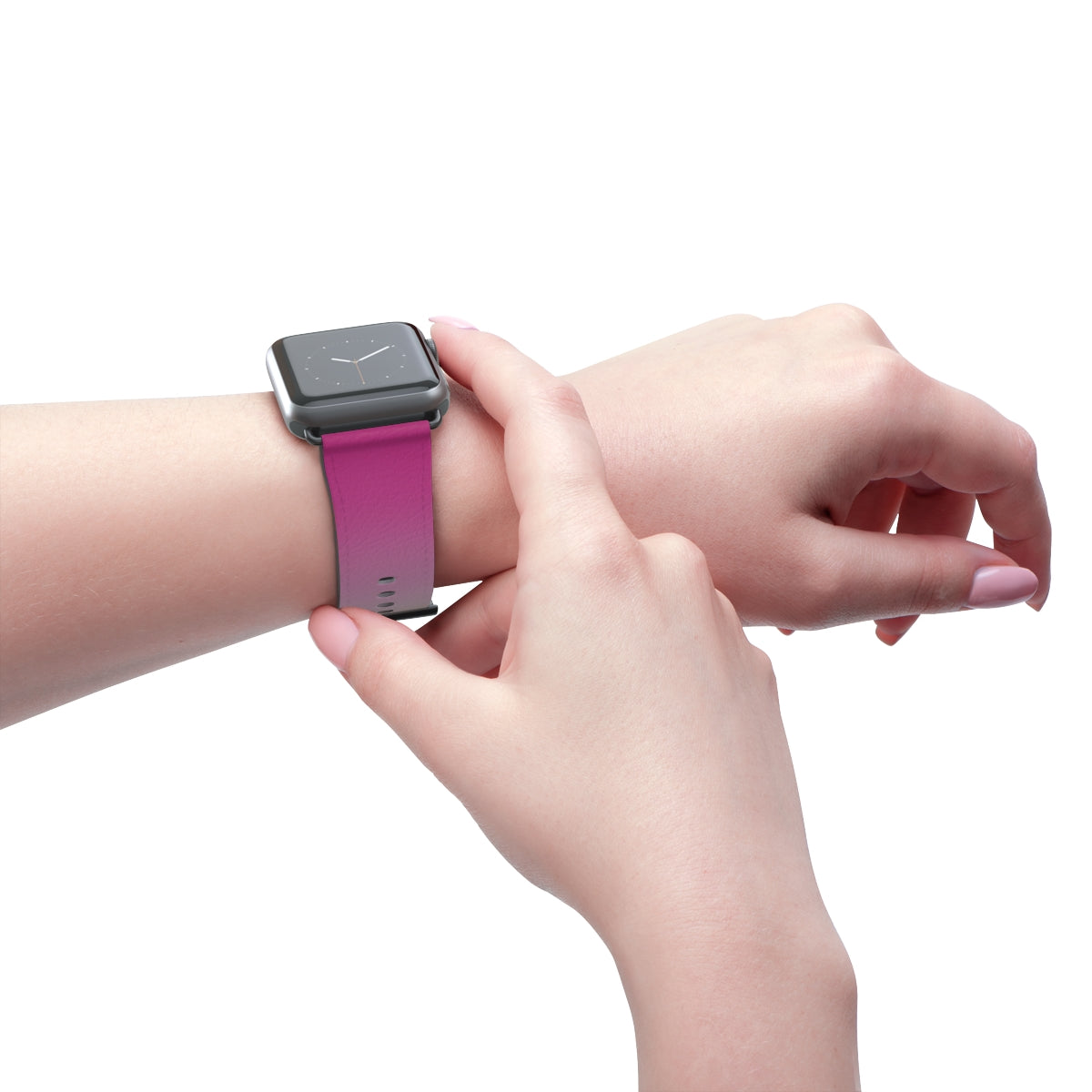 Lesbian Pride Apple Watch Band Strap In Ombre worn on wrist