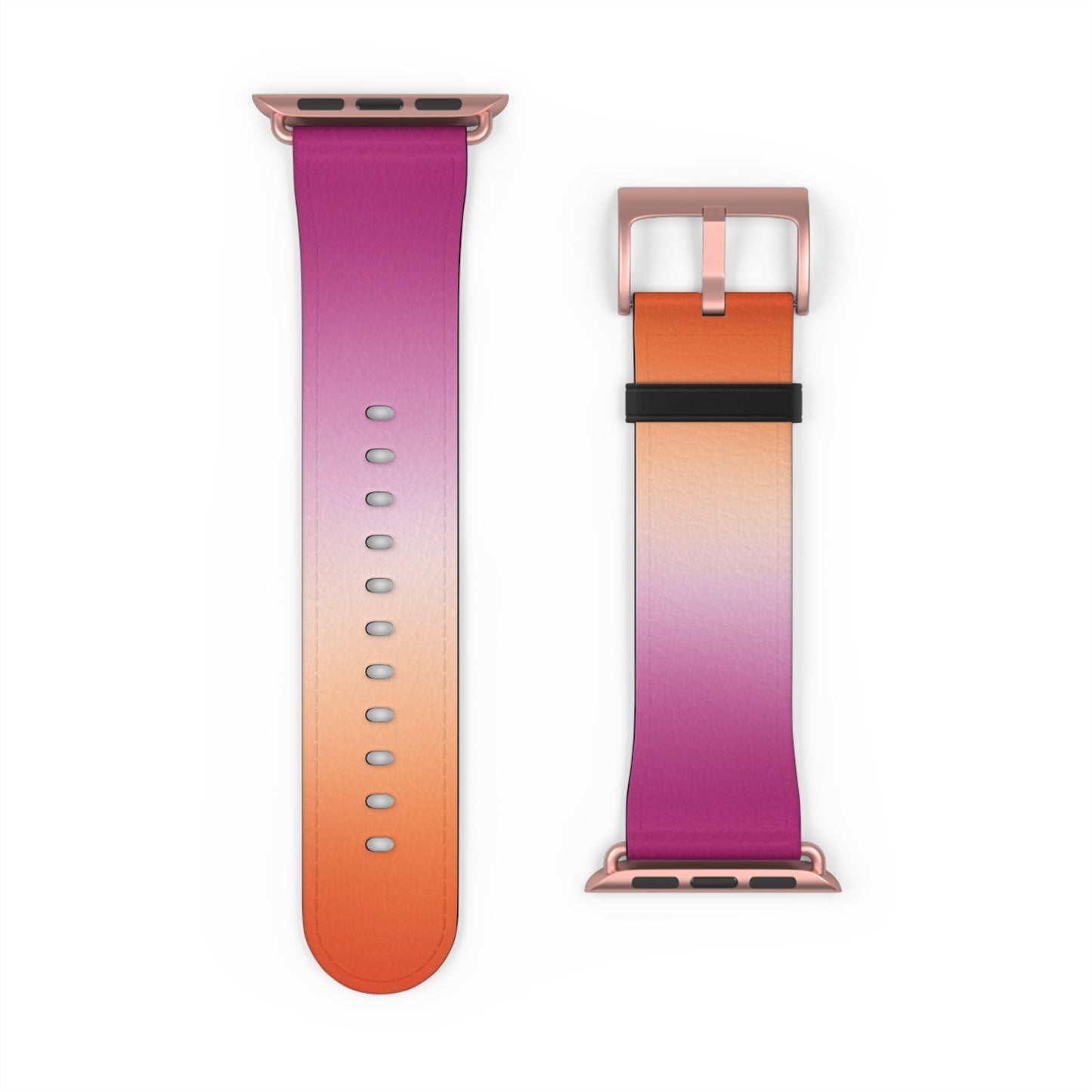 Lesbian Pride Apple Watch Band Strap In Ombre 42 - 45 mm Rose Gold Matte 