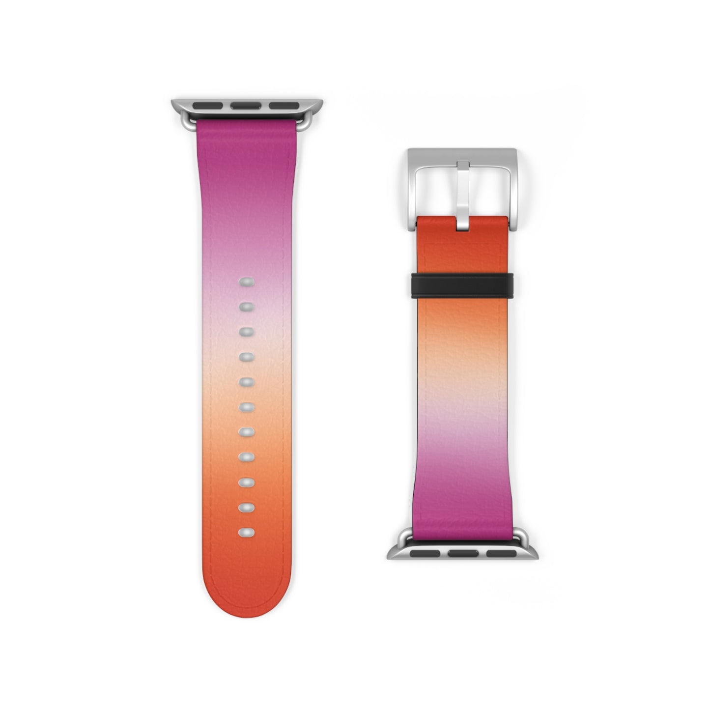 Lesbian Pride Apple Watch Band Strap In Ombre 38 - 41 mm Silver Matte 