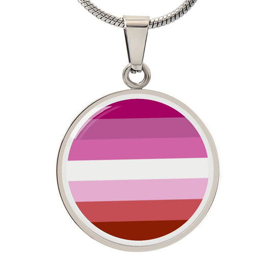 Lesbian Pride Circle Pendant Necklace Silver Lesbian lesbian_pride_pendant_in_silver