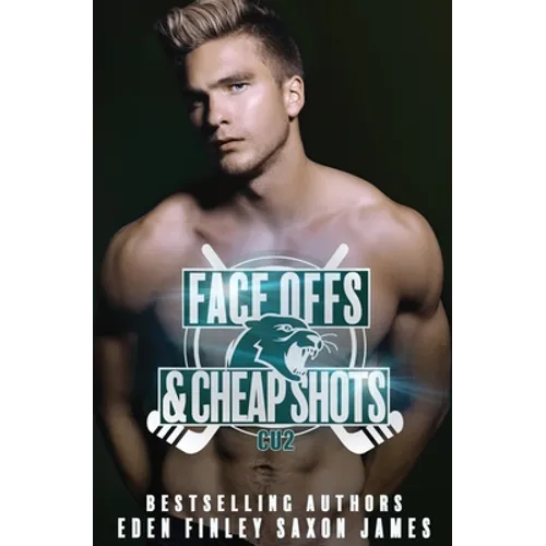 Book cover of 'Face-offs & Cheap Shots' with a muscular man and book title.