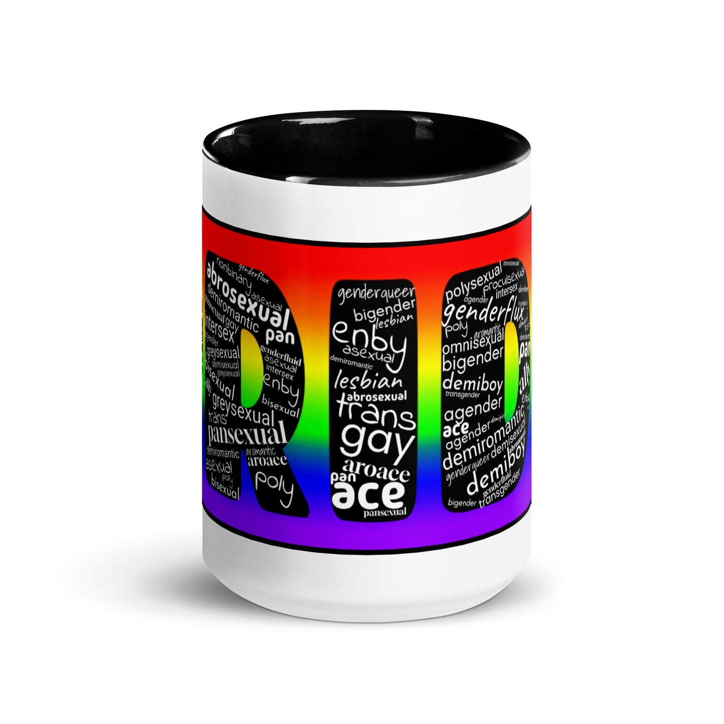 LGBTQ Inclusive Pride Coffee Tea Mug with Color Inside lgbtq-inclusive-pride-coffee-tea-mug-with-color-inside-black-15-oz-front