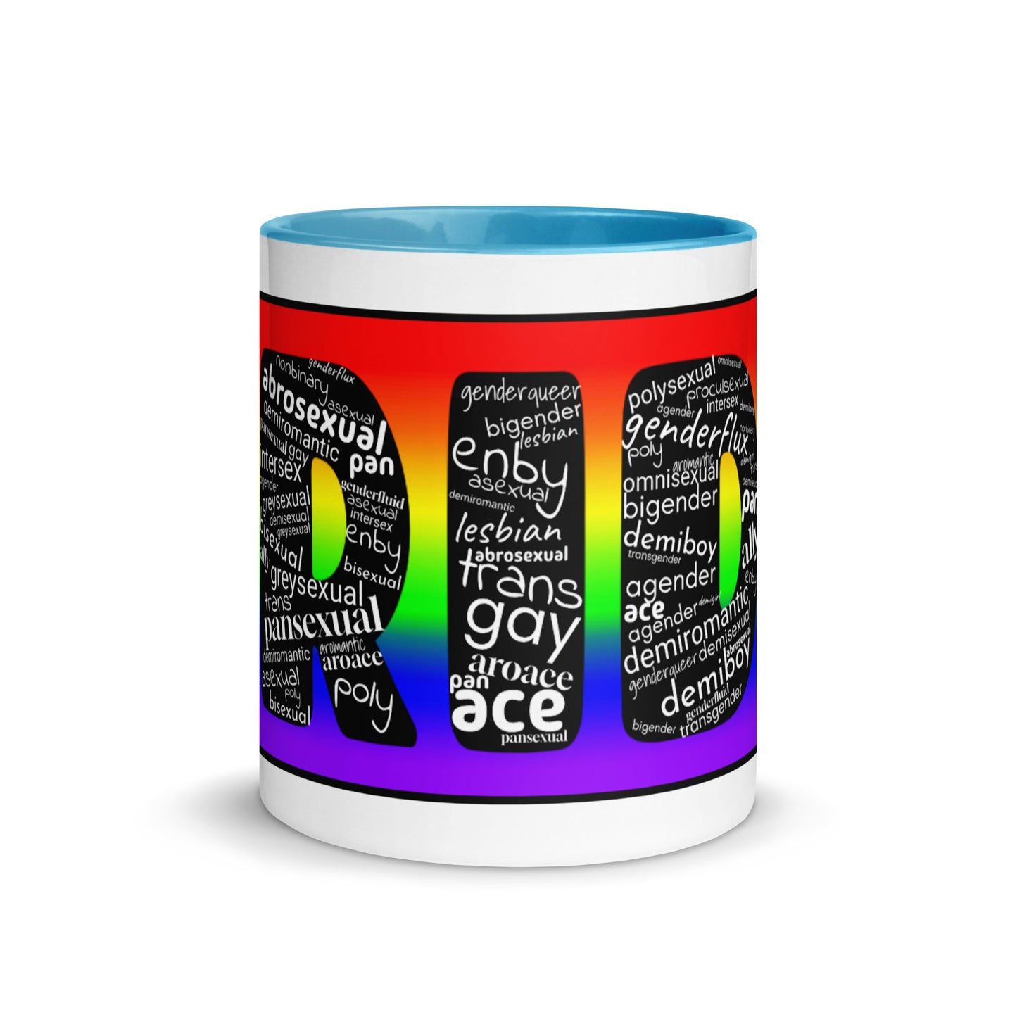 LGBTQ Inclusive Pride Coffee Tea Mug with Color Inside lgbtq-inclusive-pride-coffee-tea-mug-with-color-inside-blue-11-oz-front
