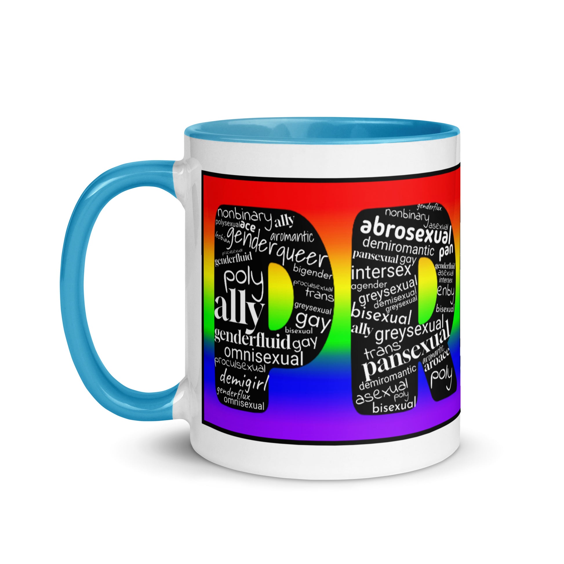 LGBTQ Inclusive Pride Coffee Tea Mug with Color Inside lgbtq-inclusive-pride-coffee-tea-mug-with-color-inside-blue-11-oz-left