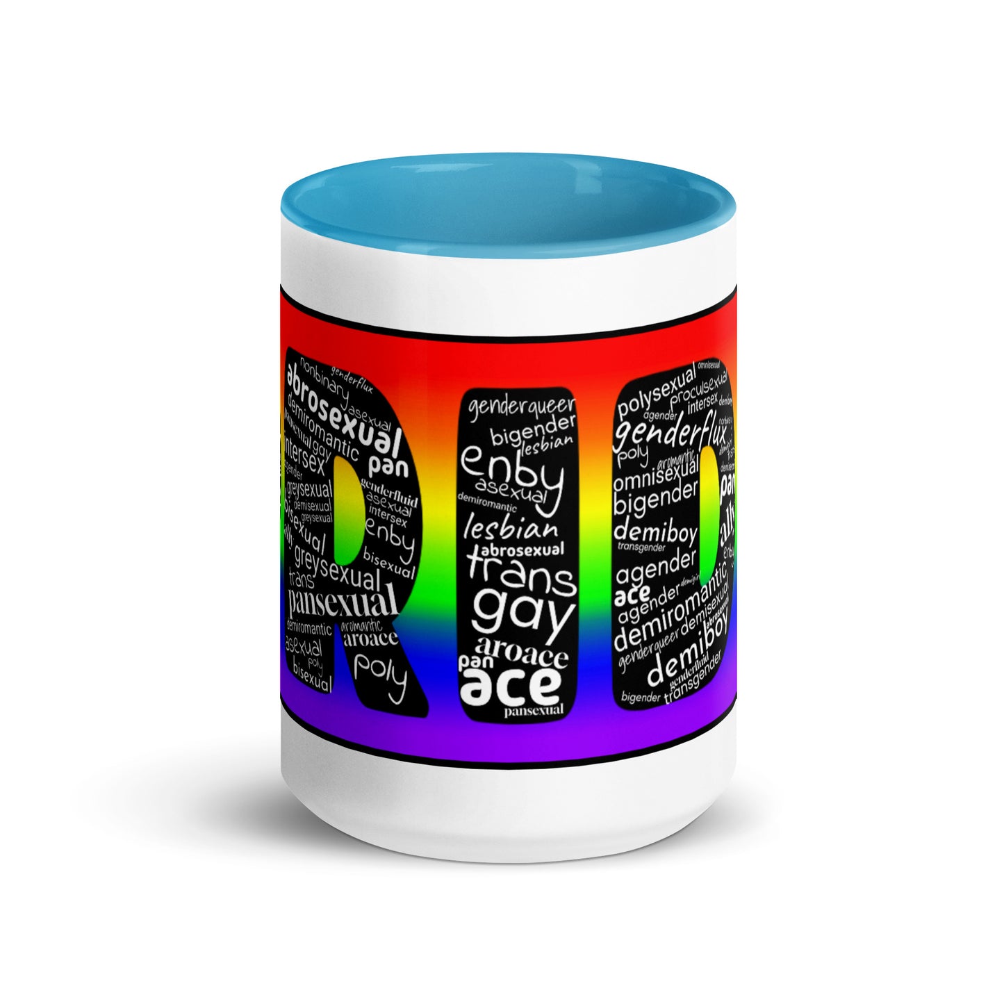 LGBTQ Inclusive Pride Coffee Tea Mug with Color Inside lgbtq-inclusive-pride-coffee-tea-mug-with-color-inside-blue-15-oz-front