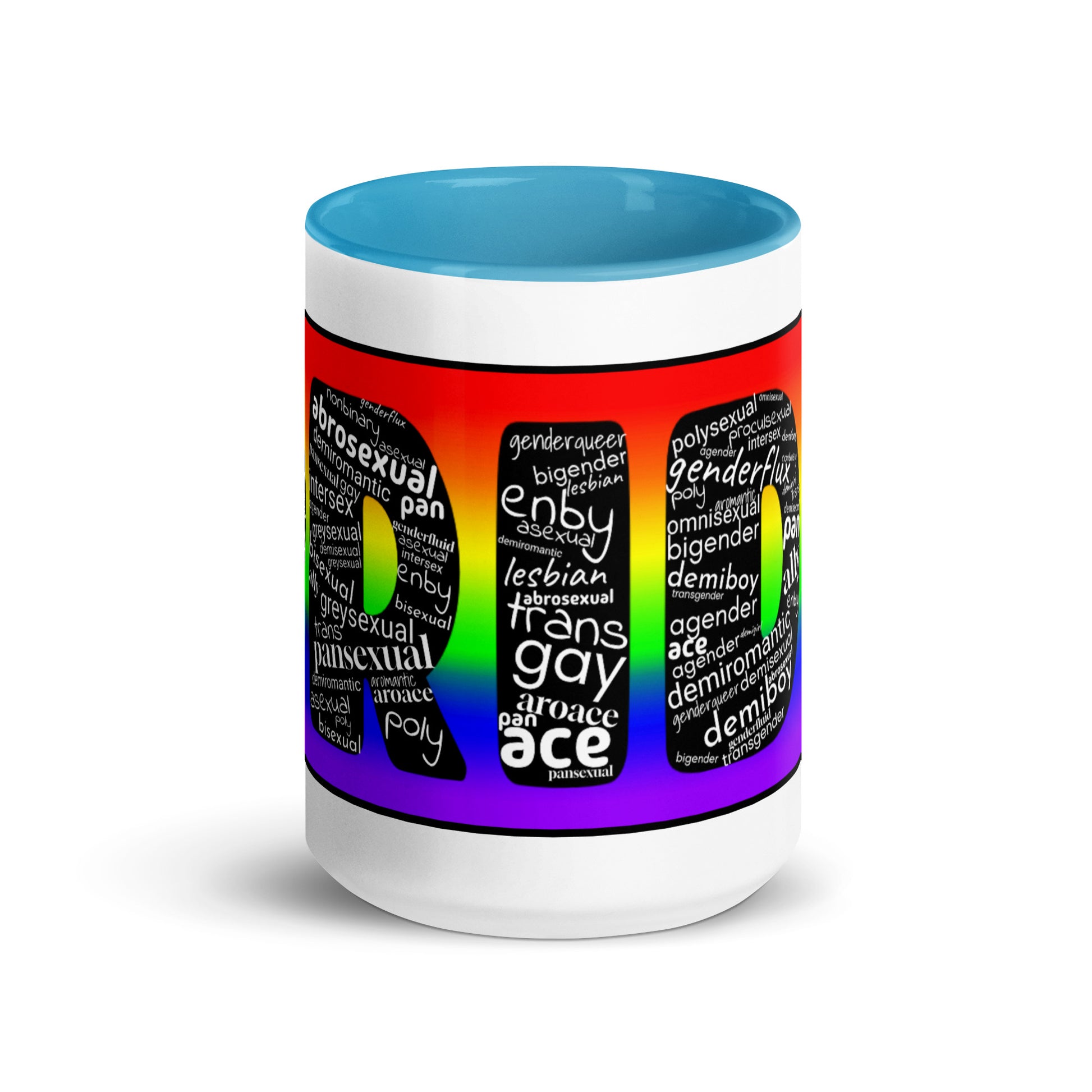 LGBTQ Inclusive Pride Coffee Tea Mug with Color Inside lgbtq-inclusive-pride-coffee-tea-mug-with-color-inside-blue-15-oz-front
