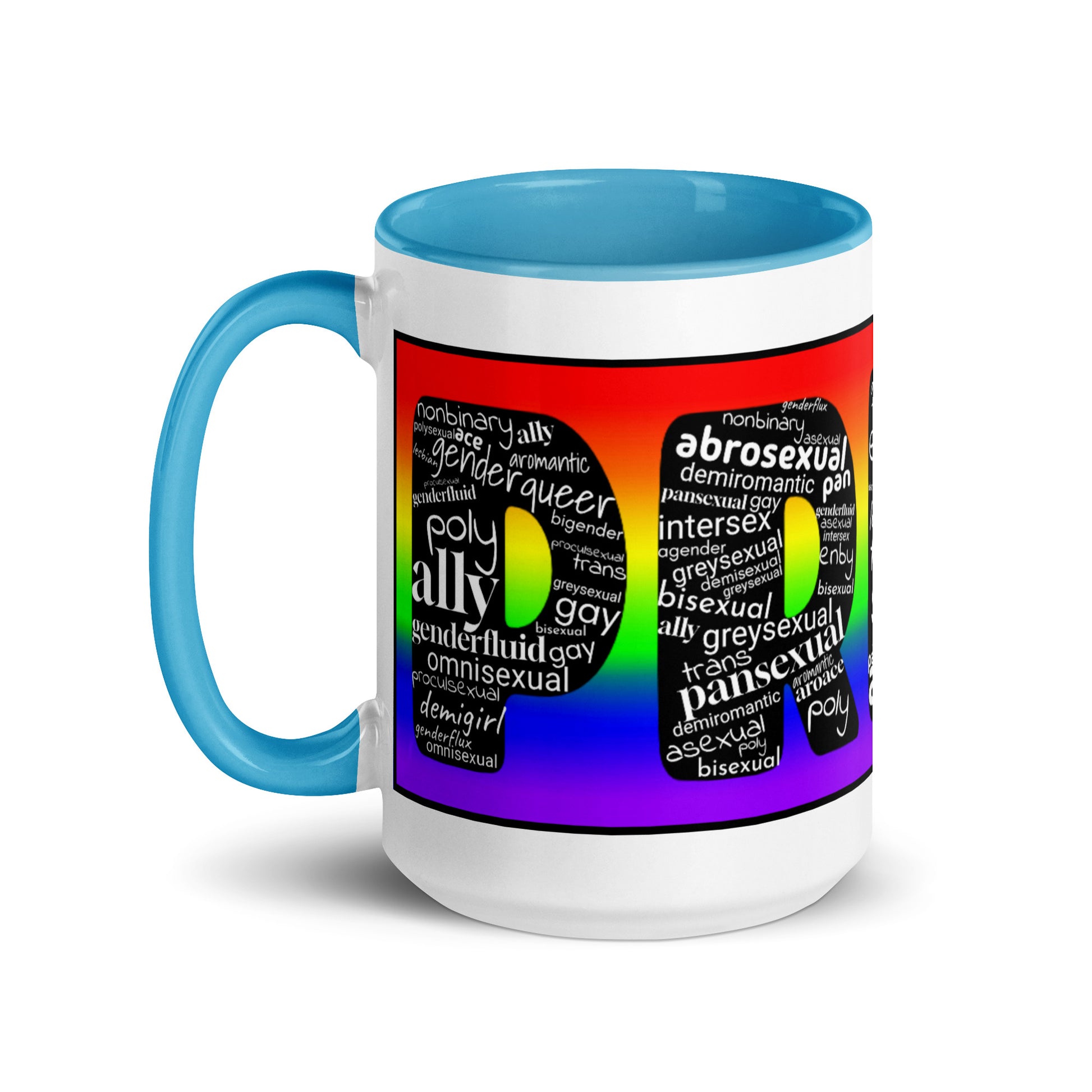LGBTQ Inclusive Pride Coffee Tea Mug with Color Inside lgbtq-inclusive-pride-coffee-tea-mug-with-color-inside-blue-15-oz-left