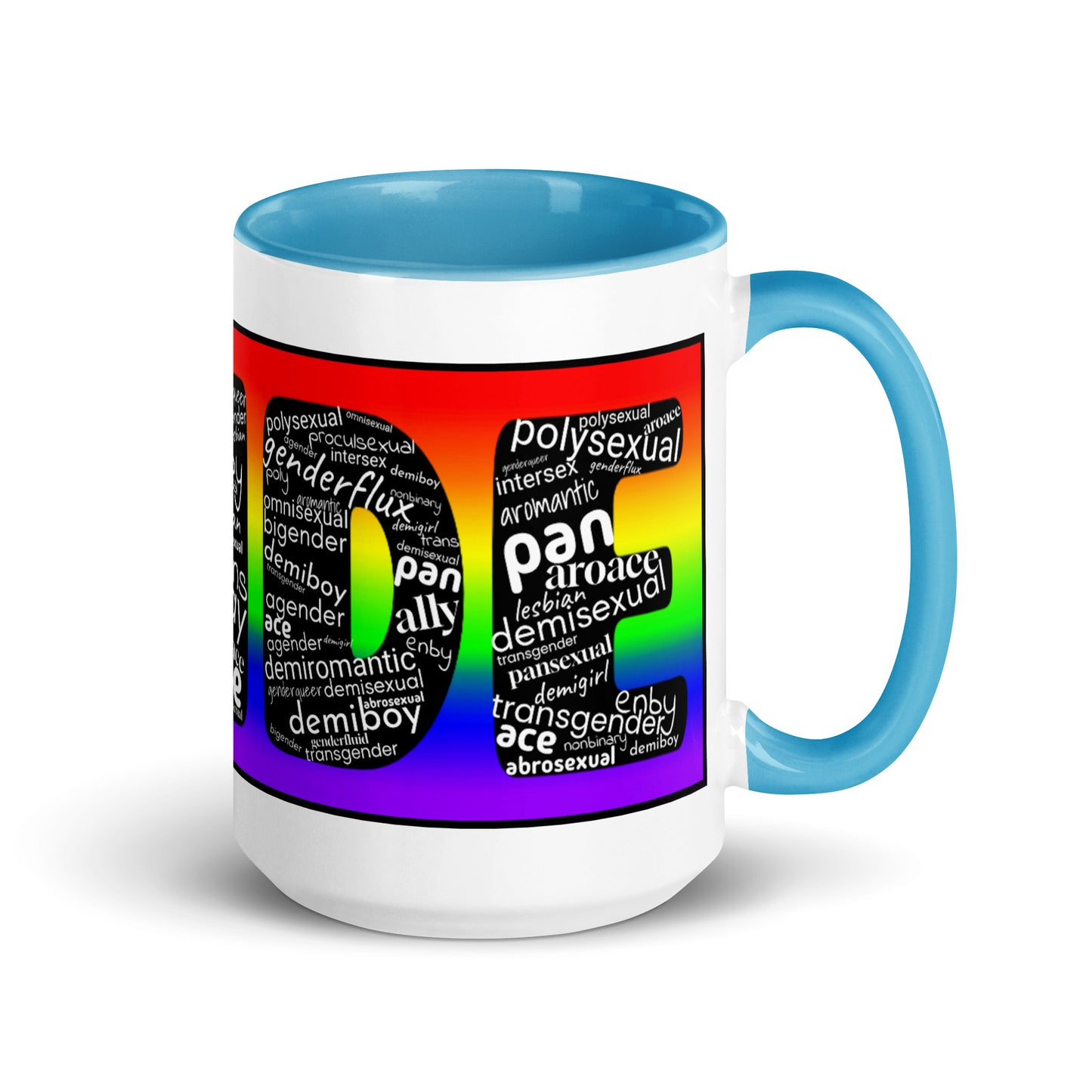 LGBTQ Inclusive Pride Coffee Tea Mug with Color Inside Blue 15 oz Pride lgbtq-inclusive-pride-coffee-tea-mug-with-color-inside-blue-15-oz-right