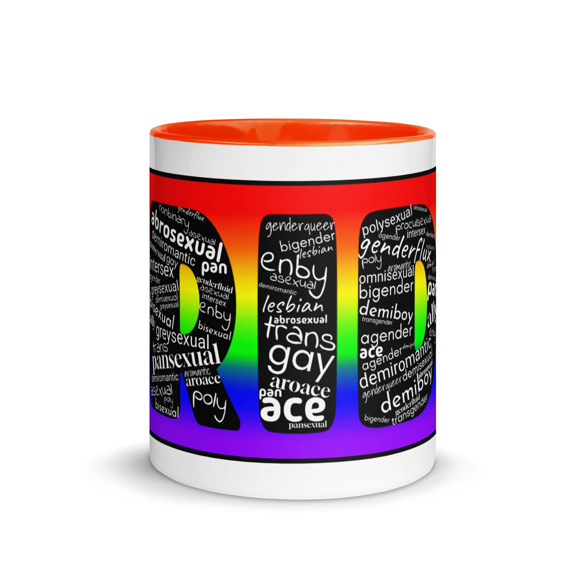 LGBTQ Inclusive Pride Coffee Tea Mug with Color Inside lgbtq-inclusive-pride-coffee-tea-mug-with-color-inside-orange-11-oz-front