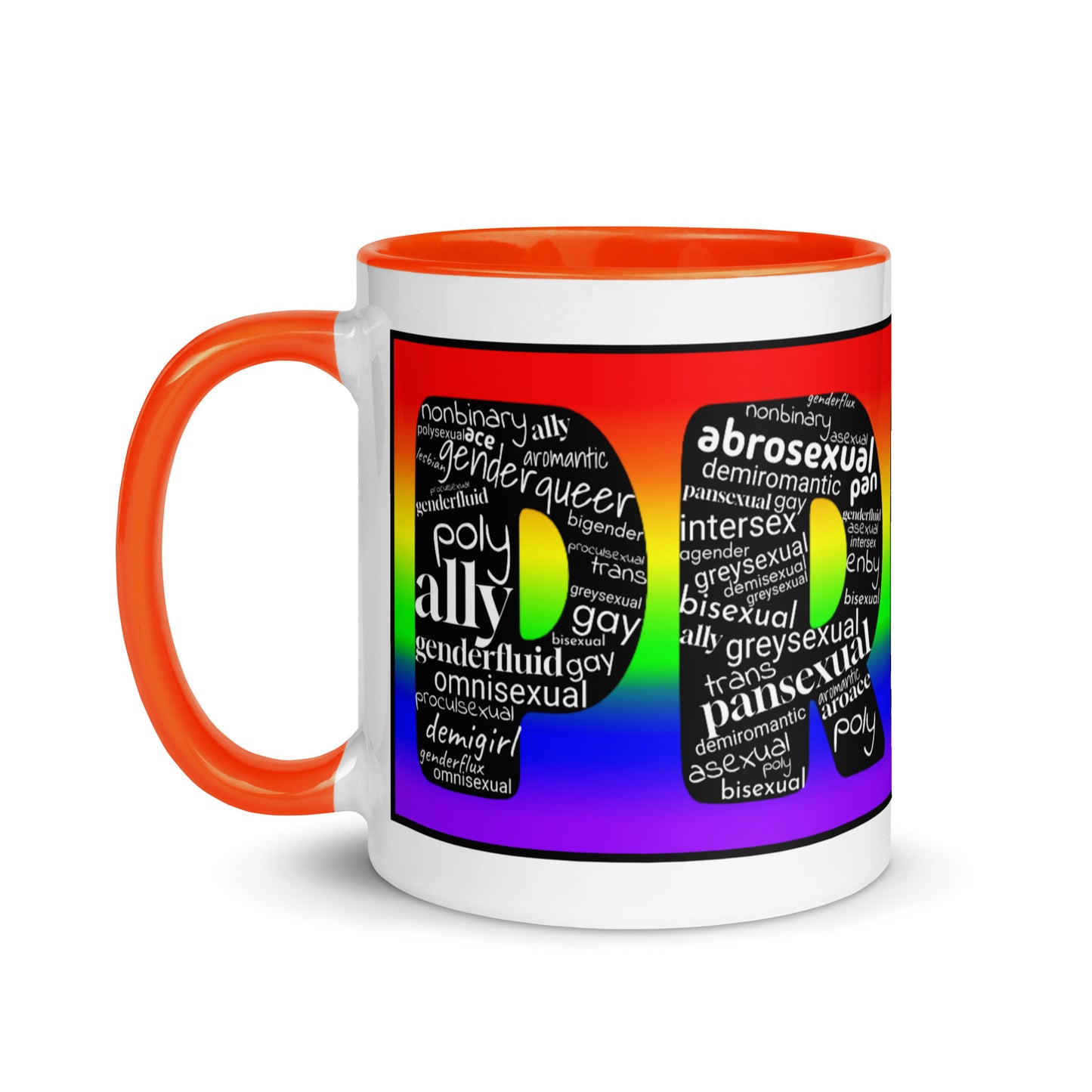 LGBTQ Inclusive Pride Coffee Tea Mug with Color Inside lgbtq-inclusive-pride-coffee-tea-mug-with-color-inside-orange-11-oz-left