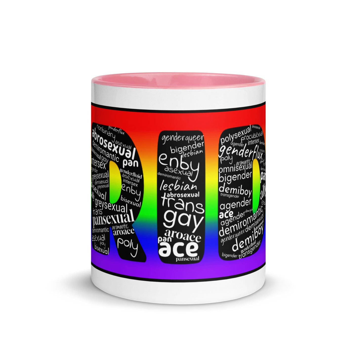 LGBTQ Inclusive Pride Coffee Tea Mug with Color Inside lgbtq-inclusive-pride-coffee-tea-mug-with-color-inside-pink-11-oz-front