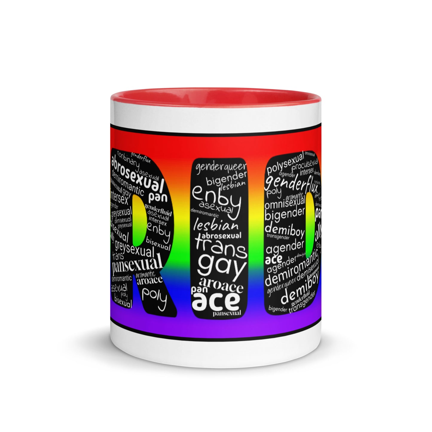 LGBTQ Inclusive Pride Coffee Tea Mug with Color Inside lgbtq-inclusive-pride-coffee-tea-mug-with-color-inside-red-11-oz-front