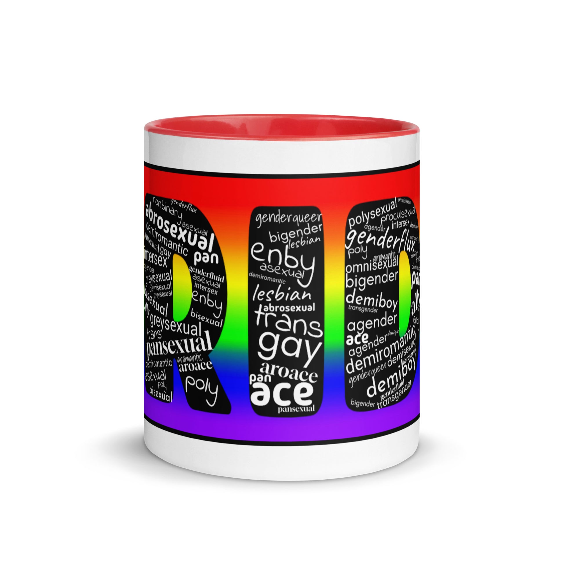 LGBTQ Inclusive Pride Coffee Tea Mug with Color Inside lgbtq-inclusive-pride-coffee-tea-mug-with-color-inside-red-11-oz-front