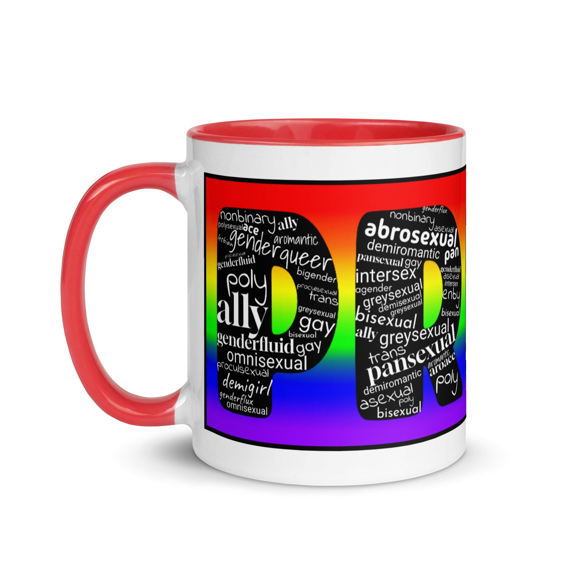 LGBTQ Inclusive Pride Coffee Tea Mug with Color Inside lgbtq-inclusive-pride-coffee-tea-mug-with-color-inside-red-11-oz-left
