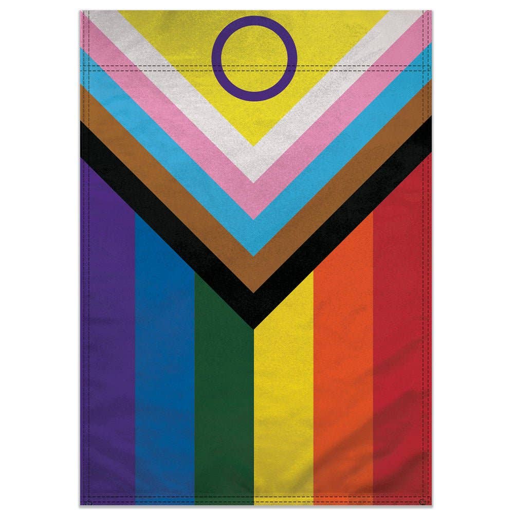 LGBTQ Inclusive Progress Pride Garden Flag 12x18in Pride Flag Only lgbtq-inclusive-progress-pride-garden-flag-12x18in-front