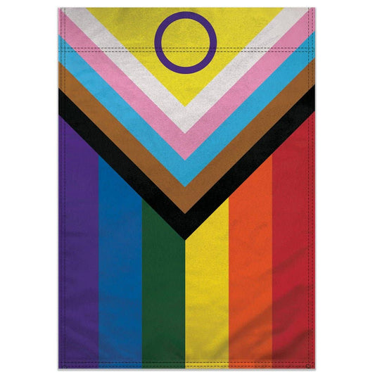 LGBTQ Inclusive Progress Pride Garden Flag 12x18in Pride Flag Only lgbtq-inclusive-progress-pride-garden-flag-12x18in-front