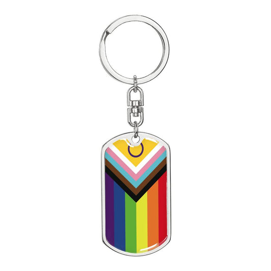 LGBTQ Intersex Inclusive Pride Military Dog Tag Keychain Silver Pride lgbtq-intersex-inclusive-pride-military-dog-tag-keychain-silver