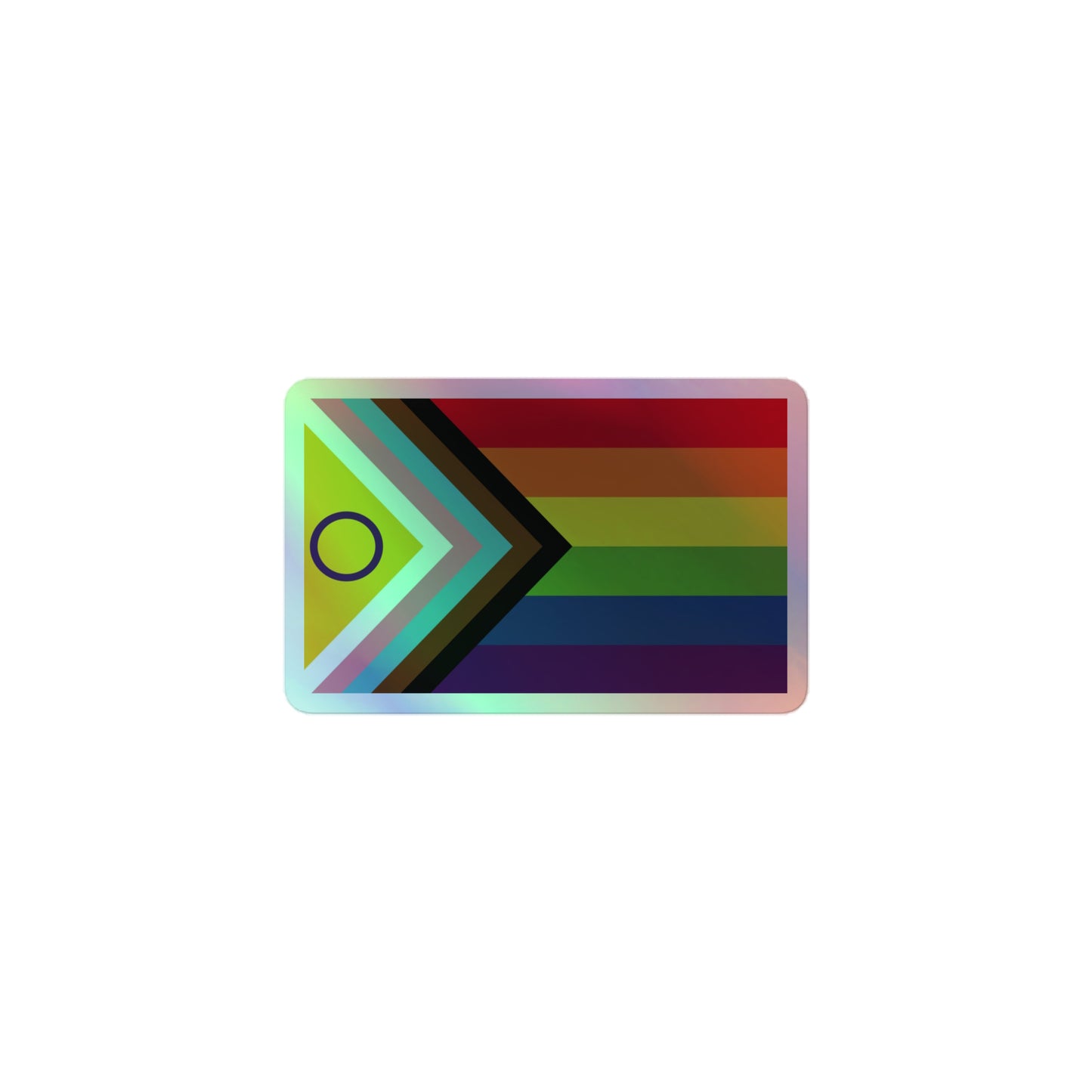 LGBTQ Intersex Inclusive Progress Pride Flag Holographic Sticker 3″ Pride lgbtq-intersex-inclusive-progress-pride-flag-holographic-sticker-3in-front Holographic Sticker