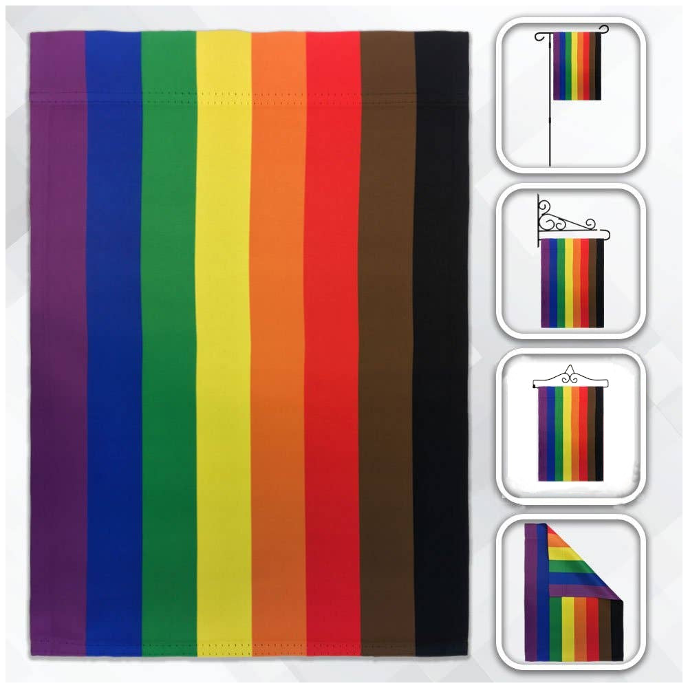 LGBTQ Philly Pride Rainbow Garden Flag 12x18in lgbtq-philly-pride-rainbow-garden-flag-12x18in-options Garden Flag