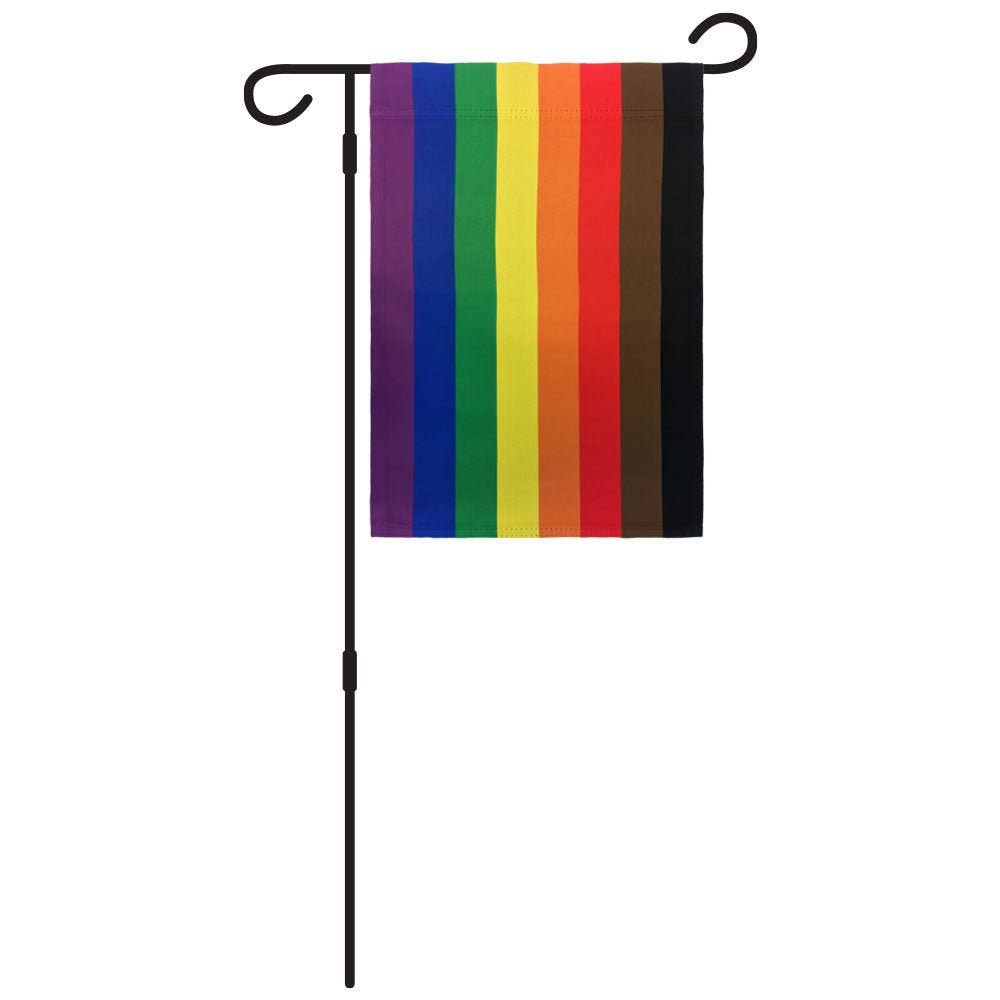 LGBTQ Philly Pride Rainbow Garden Flag 12x18in Pride Flag with Garden Flag Pole lgbtq-philly-pride-rainbow-garden-flag-12x18in-pole Garden Flag