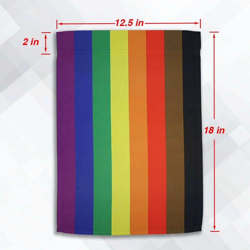 LGBTQ Philly Pride Rainbow Garden Flag 12x18in lgbtq-philly-pride-rainbow-garden-flag-12x18in-sizing Garden Flag