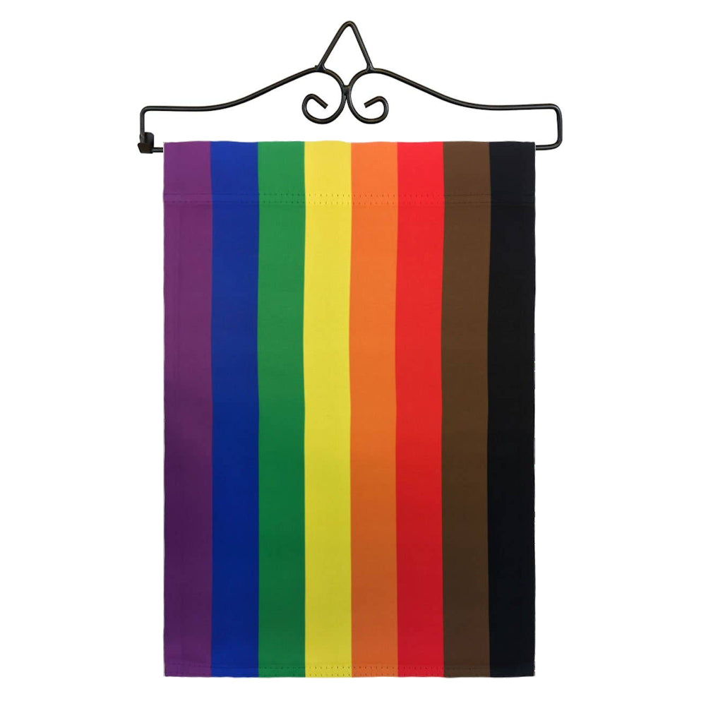 LGBTQ Philly Pride Rainbow Garden Flag 12x18in Pride Flag with Wall Hanger lgbtq-philly-pride-rainbow-garden-flag-12x18in-wall-hanger Garden Flag