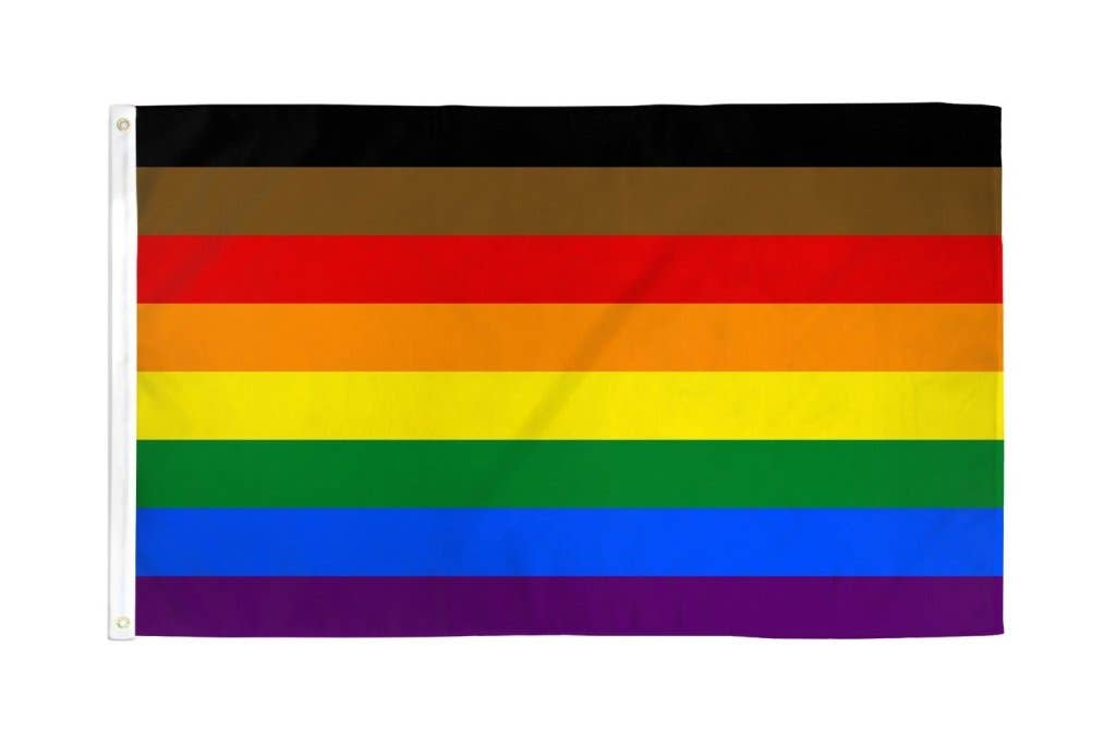 LGBTQ Philly Rainbow Pride Flag 3x5 - 8 Stripe lgbtq-philly-rainbow-pride-flag-3x5-8-stripe-detail Flags