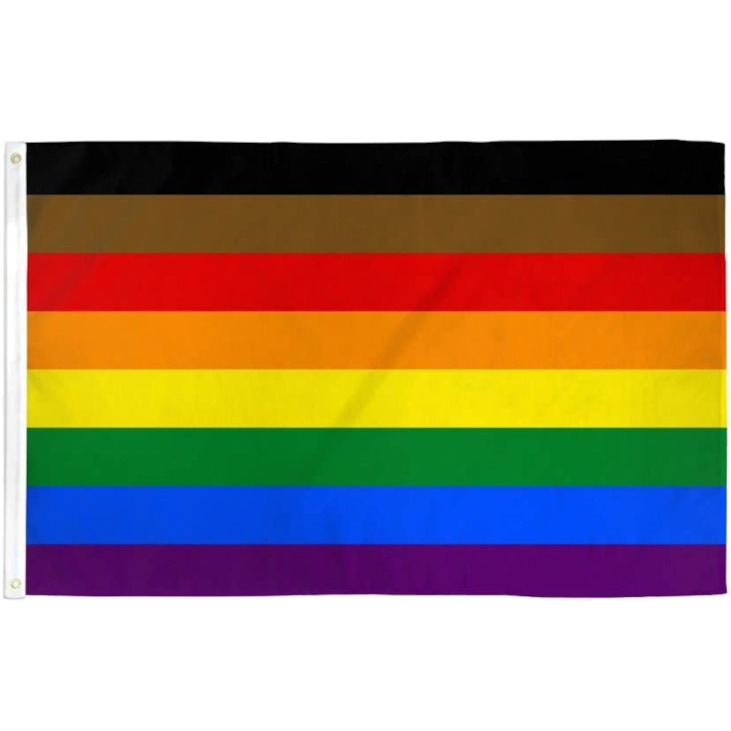 LGBTQ Philly Rainbow Pride Flag 3x5 - 8 Stripe Pride lgbtq-philly-rainbow-pride-flag-3x5-8-stripe Flags
