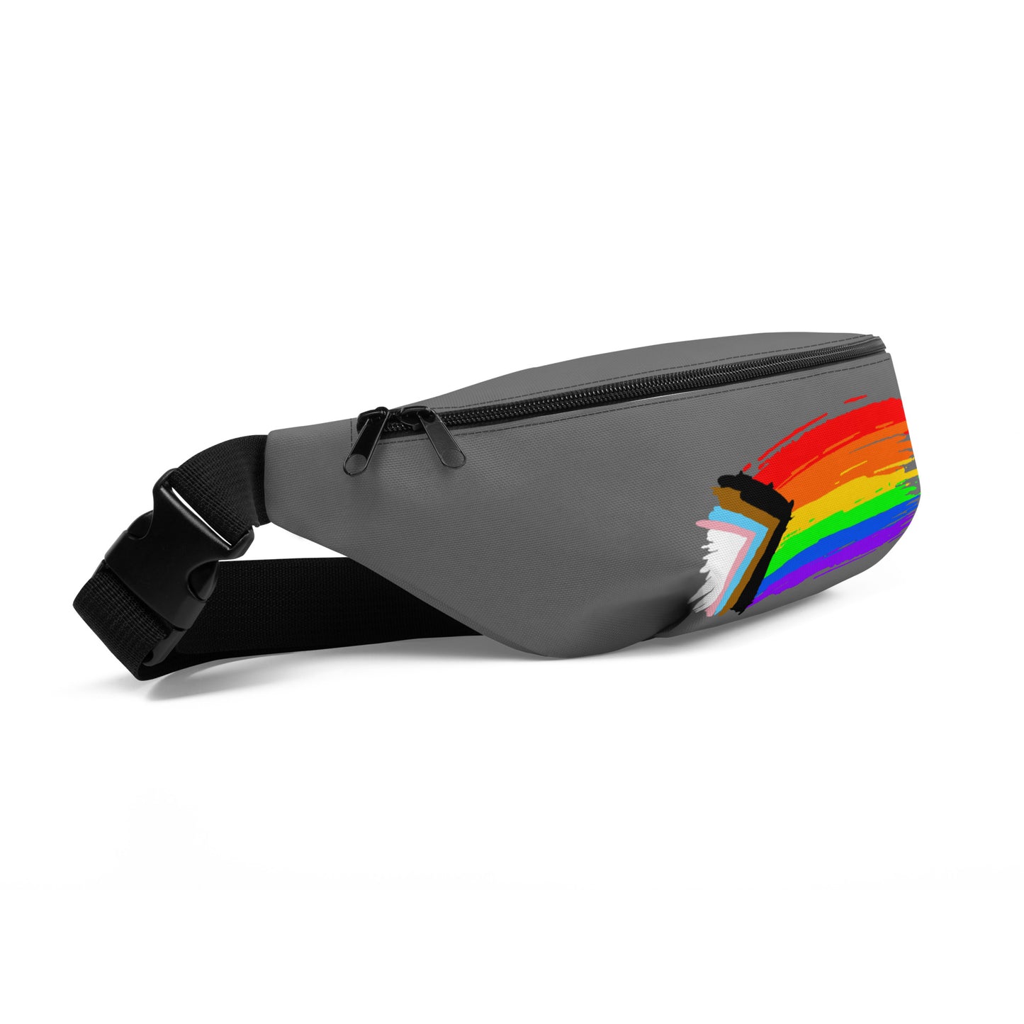 LGBTQ Pride Crossbody Fanny Pack - Progress Paint lgbtq-pride-crossbody-fanny-pack-progress-paint-left Fanny Pack
