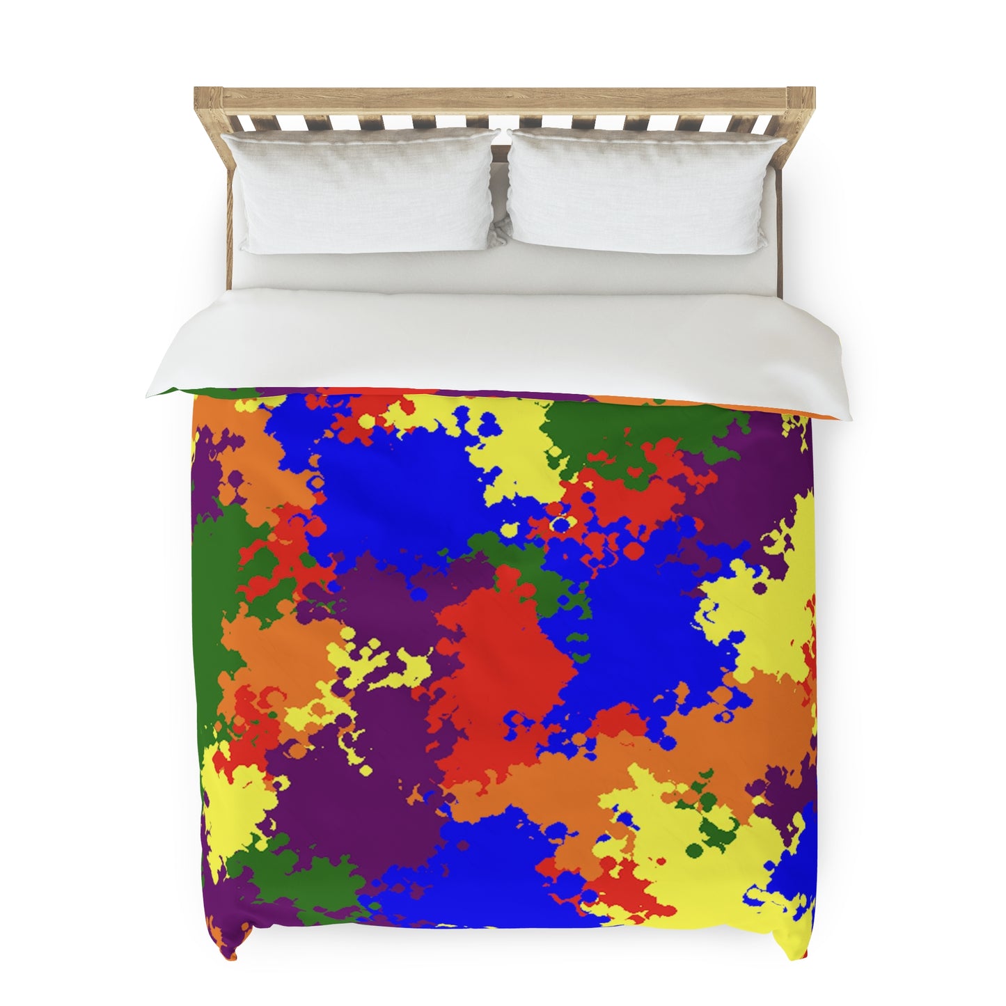 LGBTQ Pride Duvet Cover - Camo Queen 88" × 88" Pride lgbtq-pride-duvet-cover-camo-queen-lifestyle