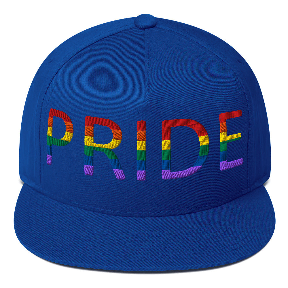 LGBTQ Pride Embroidered Snapback Baseball Cap Royal Blue Pride lgbtq-pride-embroidered-snapback-baseball-cap-royal-blue-front