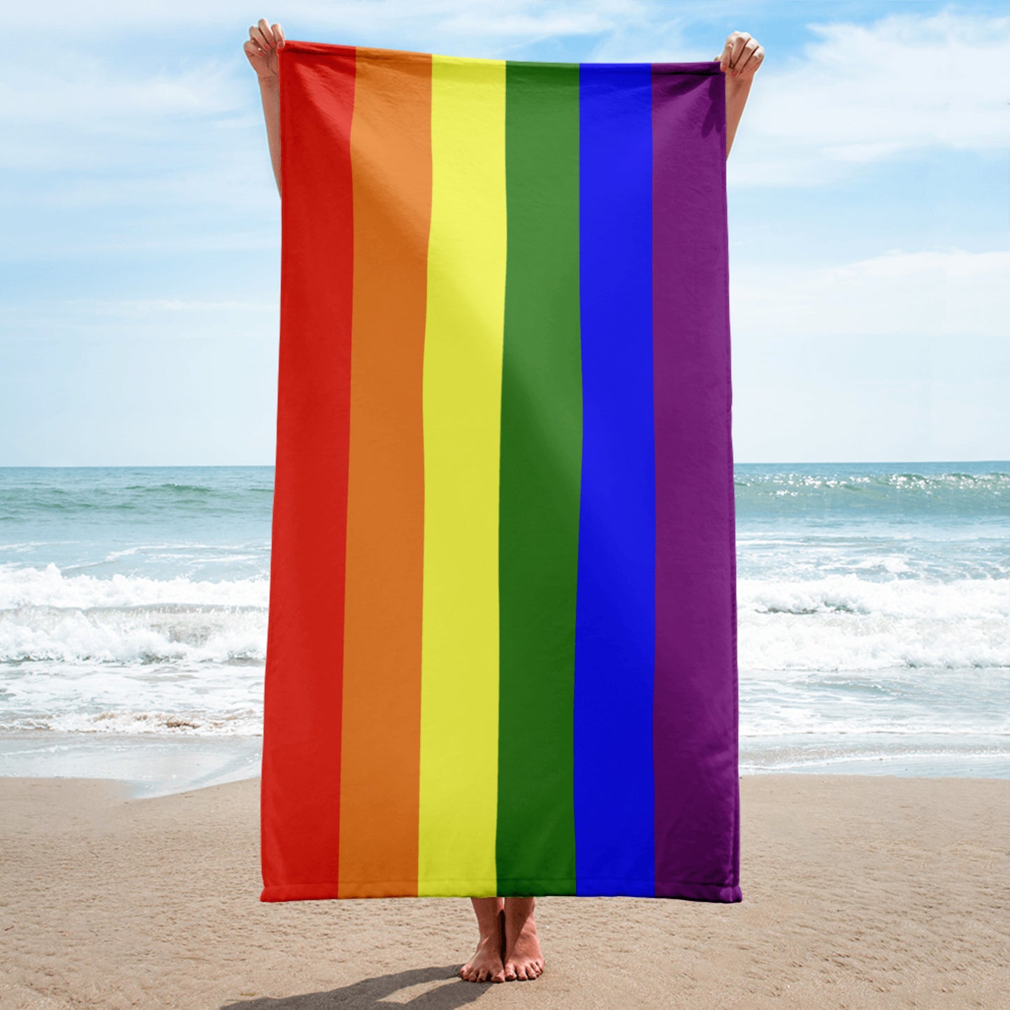 LGBTQ Pride Flag Beach Blanket Towel Rainbow lgbtq-pride-flag-beach-blanket-towel-beach