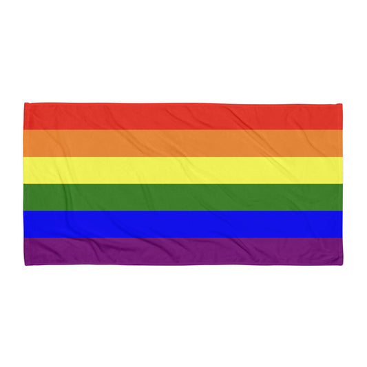 LGBTQ Pride Flag Beach Blanket Towel Rainbow Multi 30x60 Pride lgbtq-pride-flag-beach-blanket-towel-flat