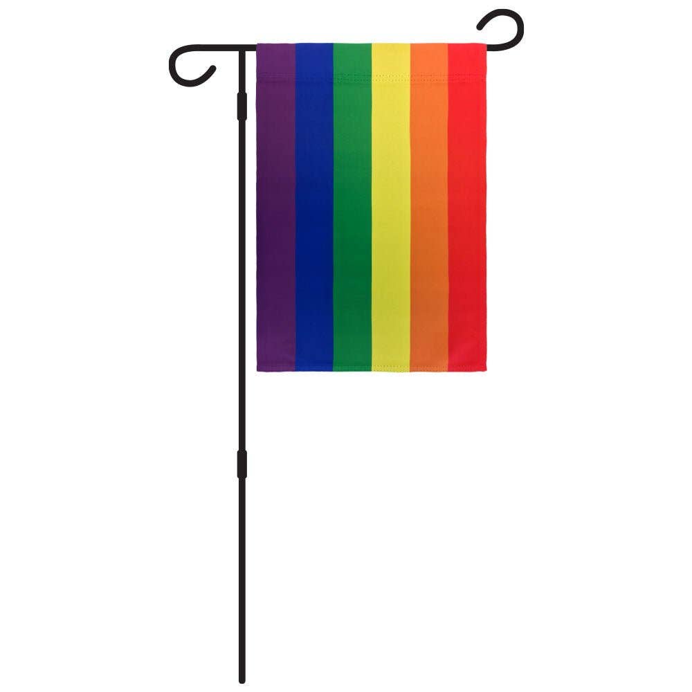 LGBTQ Pride Flag Rainbow Garden Flag 12x18 Pride Flag with Garden Flag Pole lgbtq-pride-flag-rainbow-garden-flag-12x18-post Garden Flag