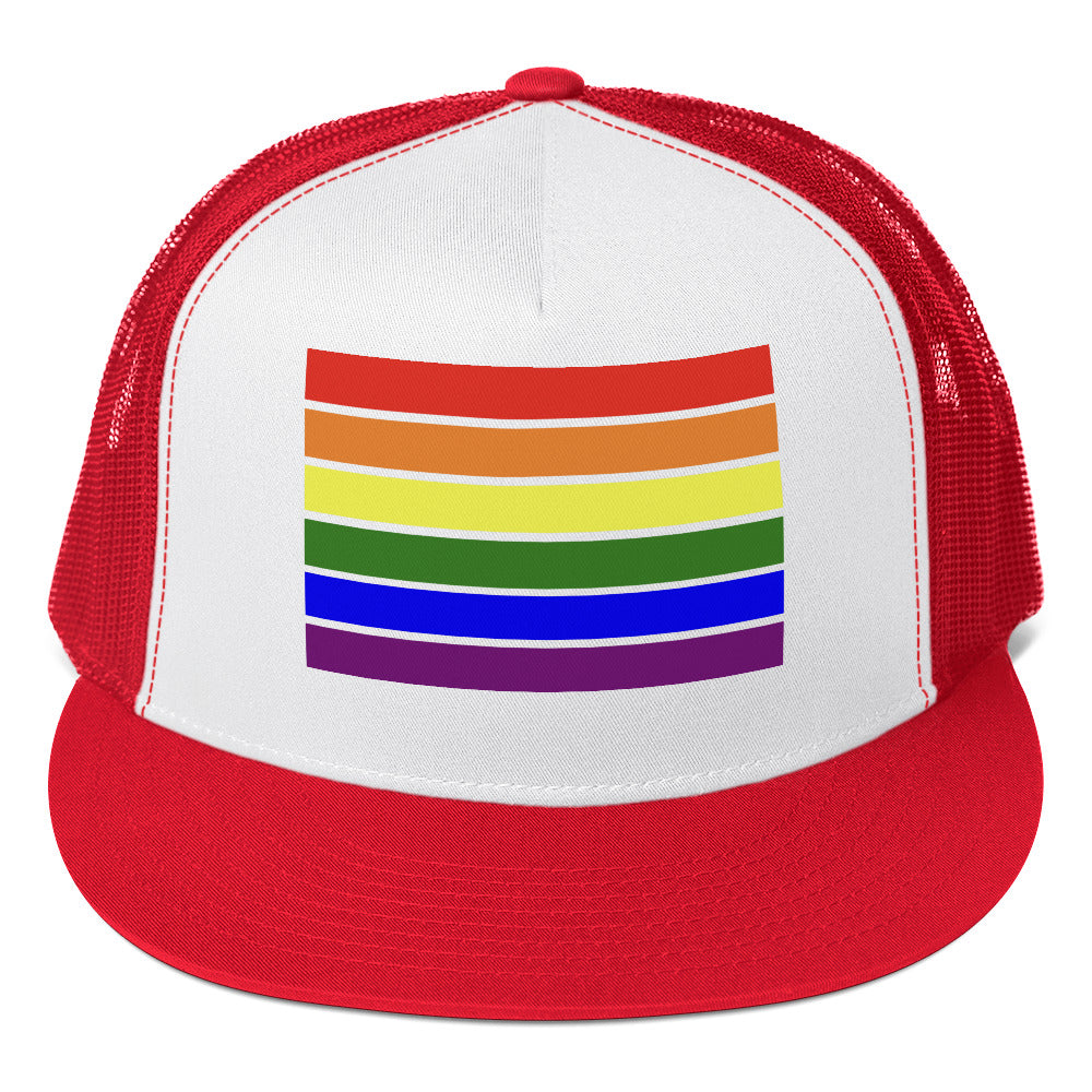 LGBTQ Pride Flag Trucker Cap Red White Red Pride lgbtq-pride-flag-trucker-cap-hat-red-white-red-front