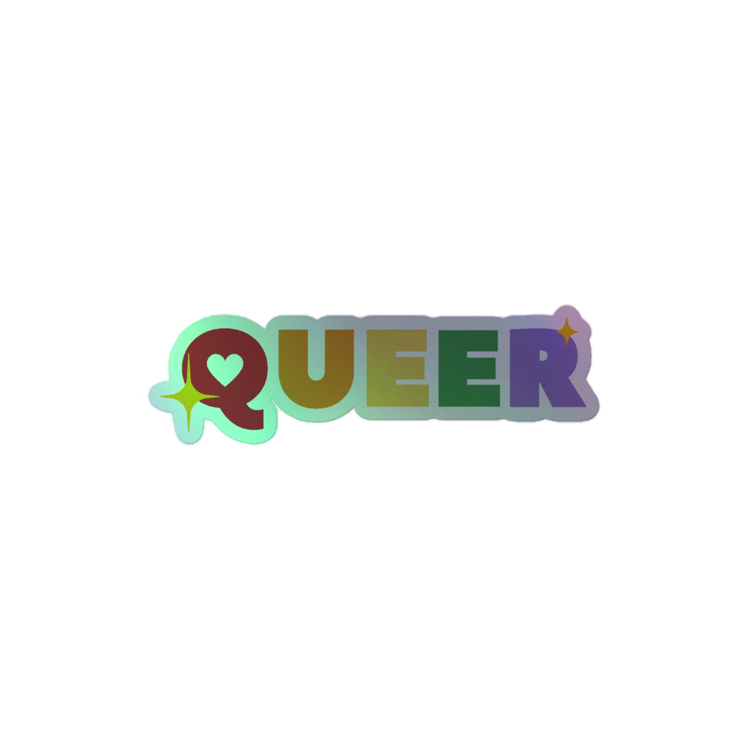 LGBTQ Pride Holographic Sticker - Queer 4″ Pride lgbtq-pride-holographic-sticker-queer-4in-front Holographic Sticker