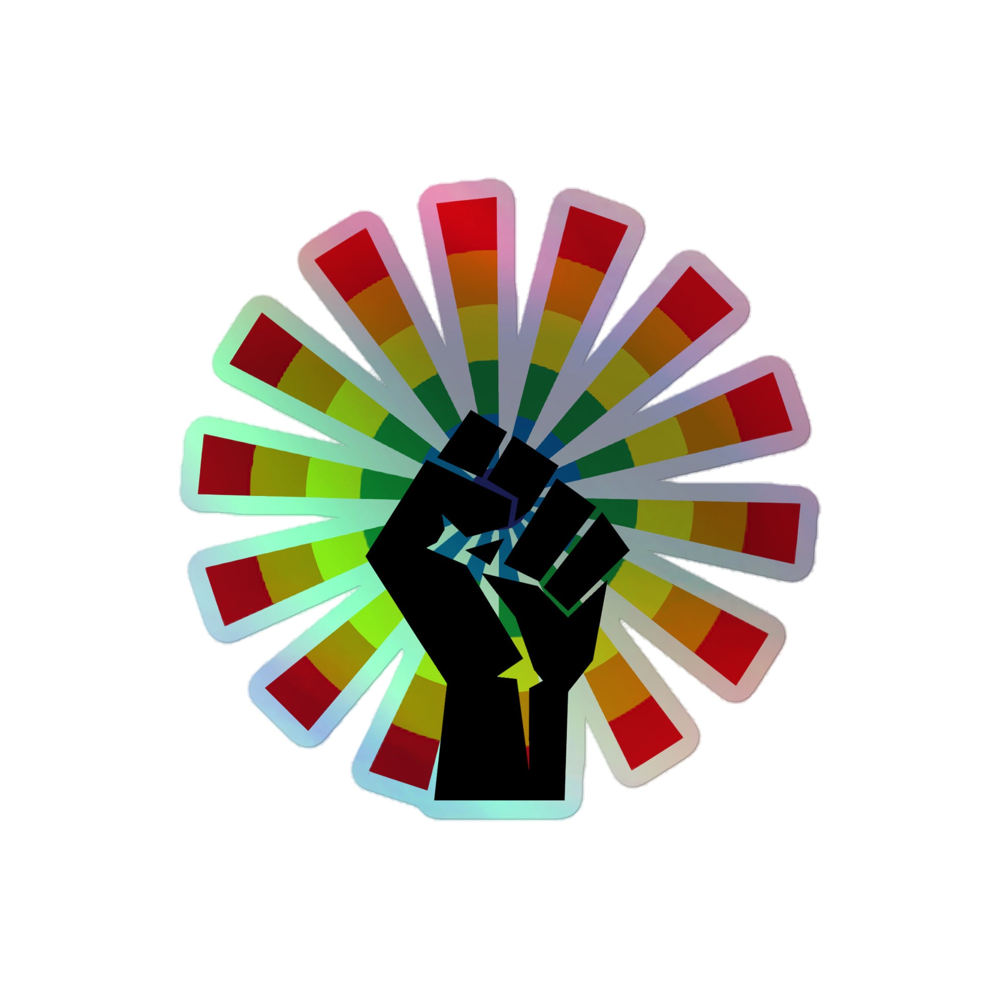 LGBTQ Pride Holographic Stickers - Resist 4″×4″ Pride lgbtq-pride-holographic-stickers-resist-4in-front