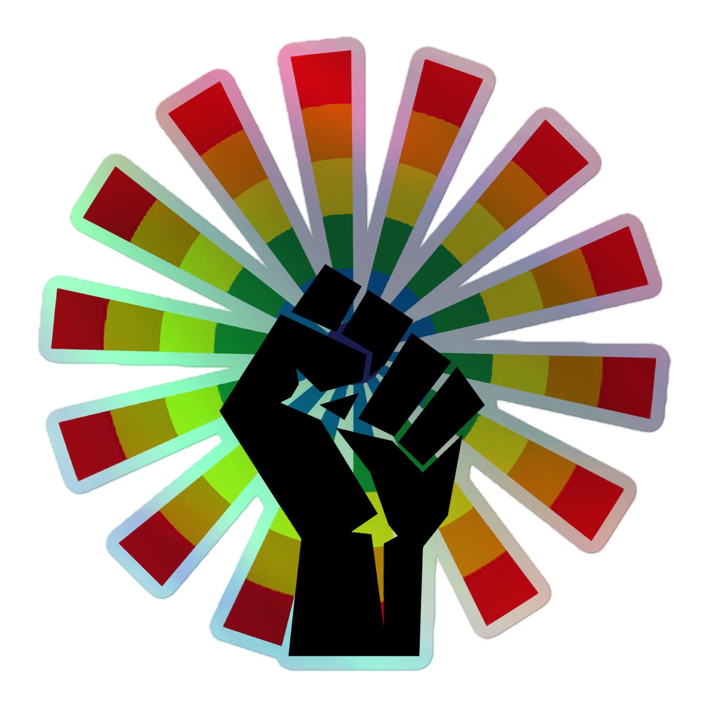 LGBTQ Pride Holographic Stickers - Resist 5.5″×5.5″ Pride lgbtq-pride-holographic-stickers-resist-5.5in-front