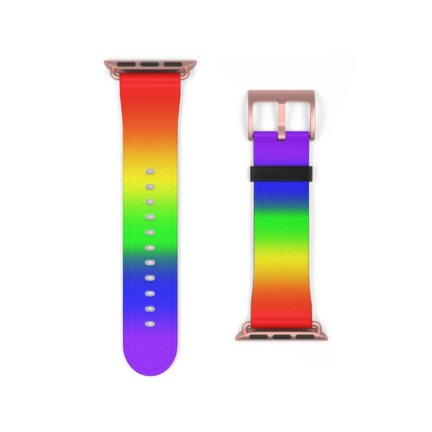 LGBTQ Pride Rainbow Apple Watch Band Strap In Ombre 38 - 41 mm Rose Gold Matte 