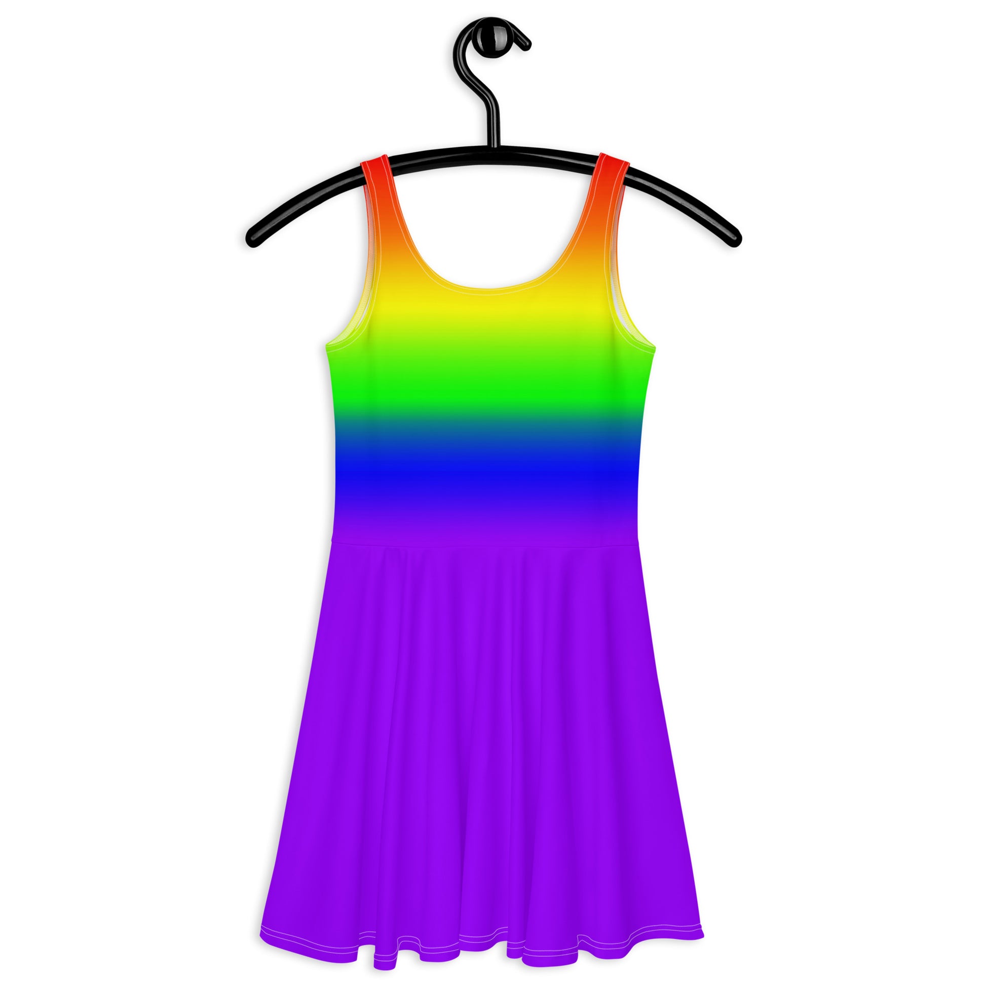 LGBTQ Pride Skater Dress lgbtq-pride-rainbow-skater-dress-on-hanger