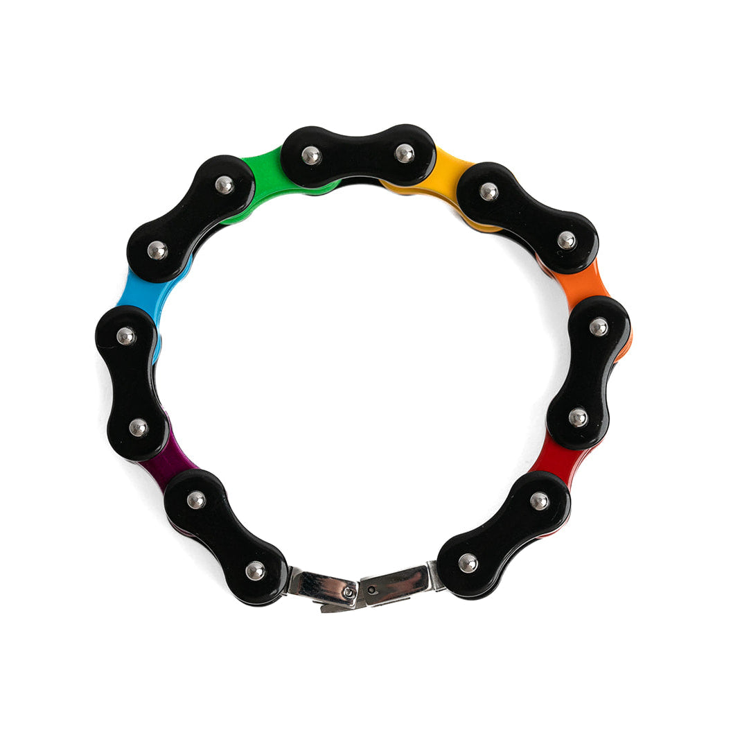 LGBTQ Pride Rainbow Stainless Steel Bike Chain Bracelet