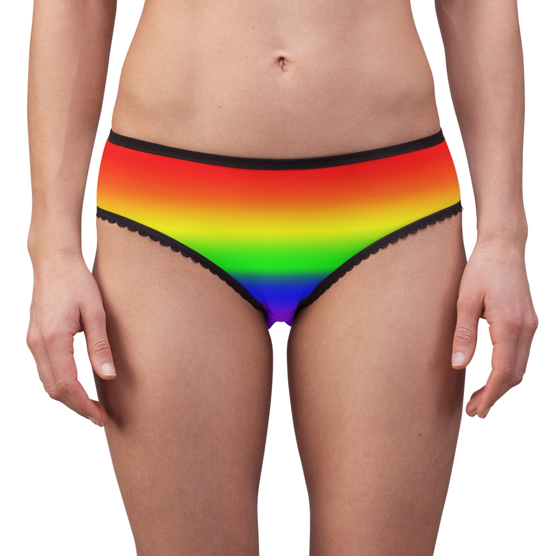 LGBTQ Pride Women's Bikini Briefs Panties - Rainbow lgbtq-pride-womens-bikini-briefs-panties-rainbow-model-front